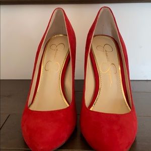 Jessica Simpson studded red heels sz 5 brand new